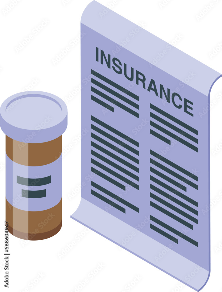 Insurance paper icon isometric vector. Medical card. Care patient Insurance paper icon isometric vector. Medical card. Care patient