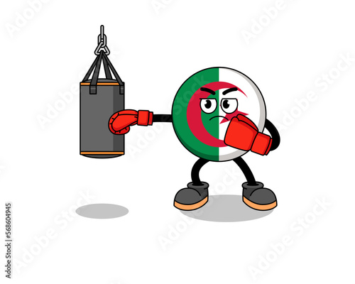 Illustration of algeria flag boxer
