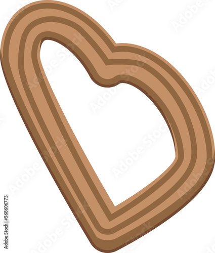Heart churro icon isometric vector. Spain dessert. Cute food