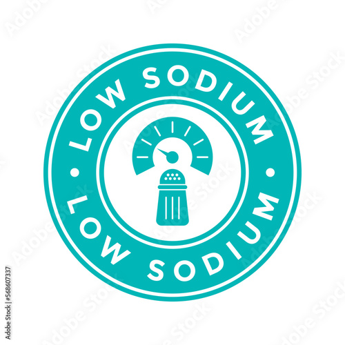 Low sodium badge or logo vector template.