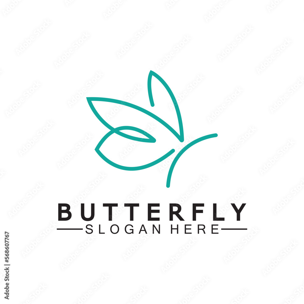 Simple Butterfly monoline logo-Vector illustration Simple Butterfly monoline logo-Vector illustration