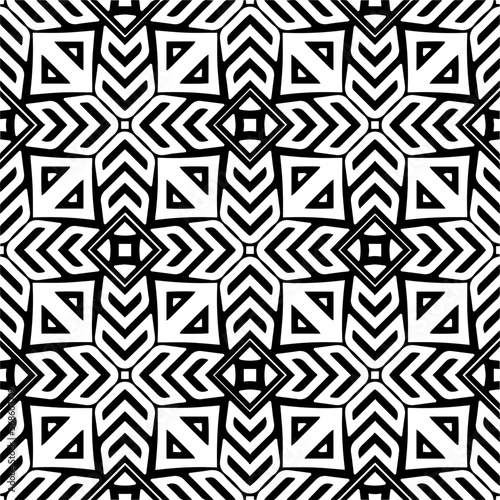 Vector geometric ornament in ethnic style. Seamless pattern with abstract shapes, repeat tiles. Repeating pattern for decor, fabric,textile and fabric.