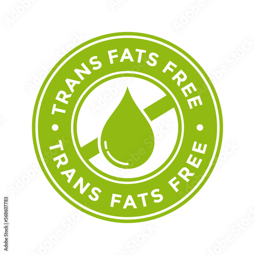 Trans fat free vector logo or badge template.