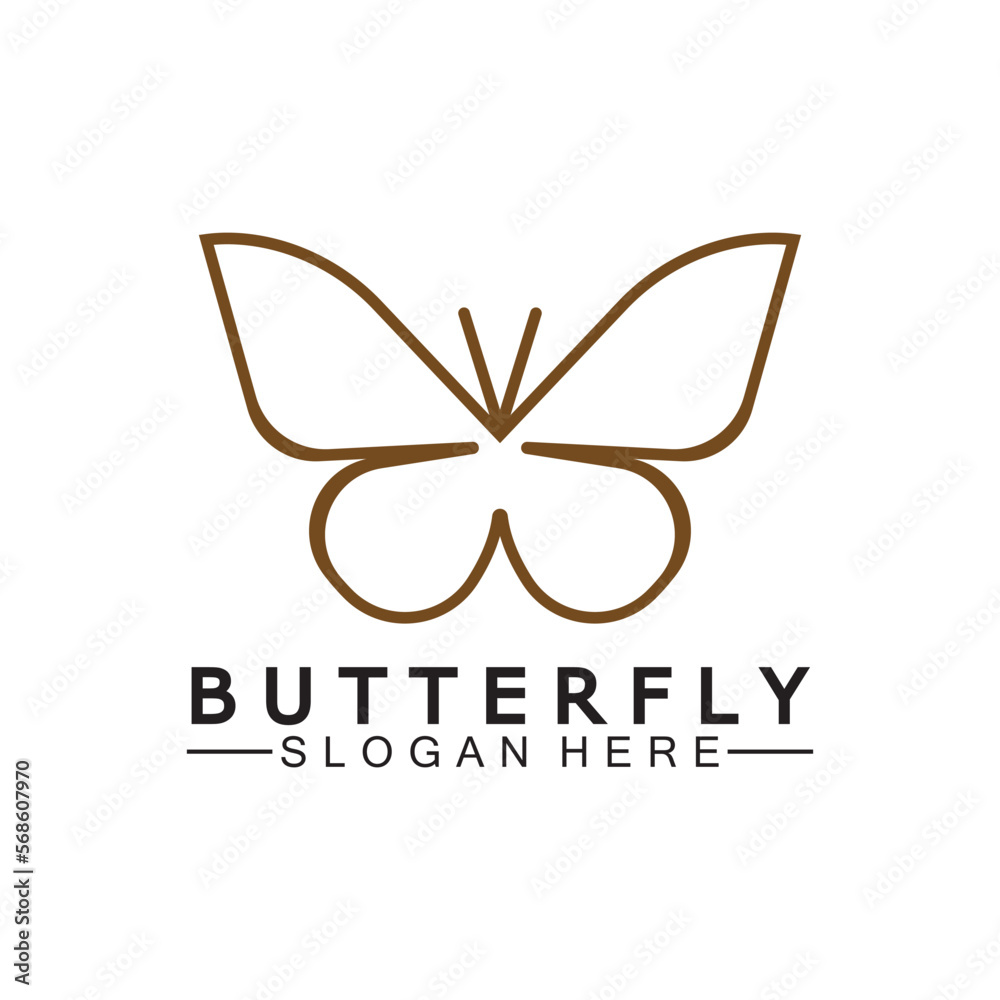 Simple Butterfly monoline logo-Vector illustration Simple Butterfly monoline logo-Vector illustration
