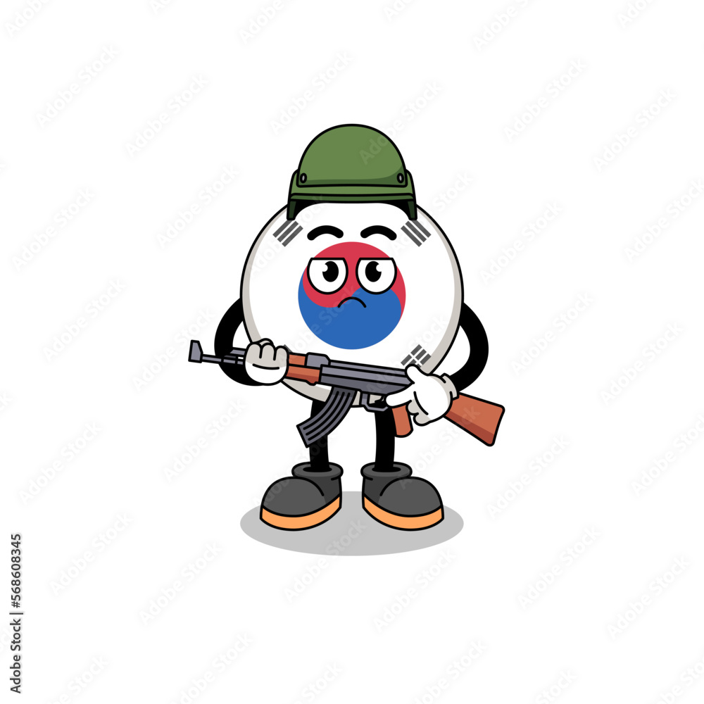 Cartoon of south korea flag soldier Cartoon of south korea flag soldier