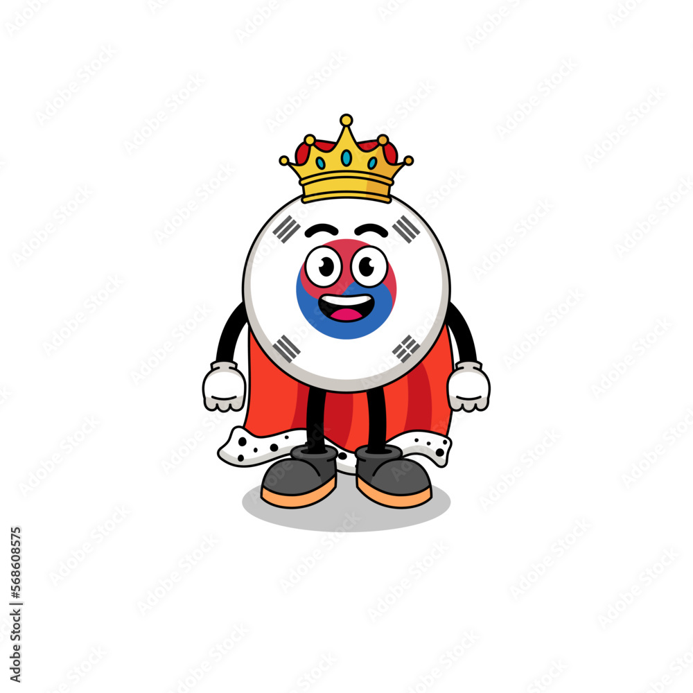 Mascot Illustration of south korea flag king Mascot Illustration of south korea flag king