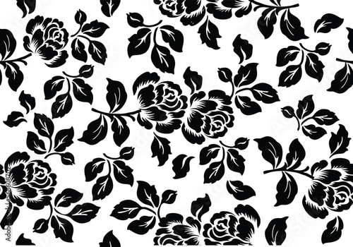 Indonesian batik motifs with very distinctive plant patterns