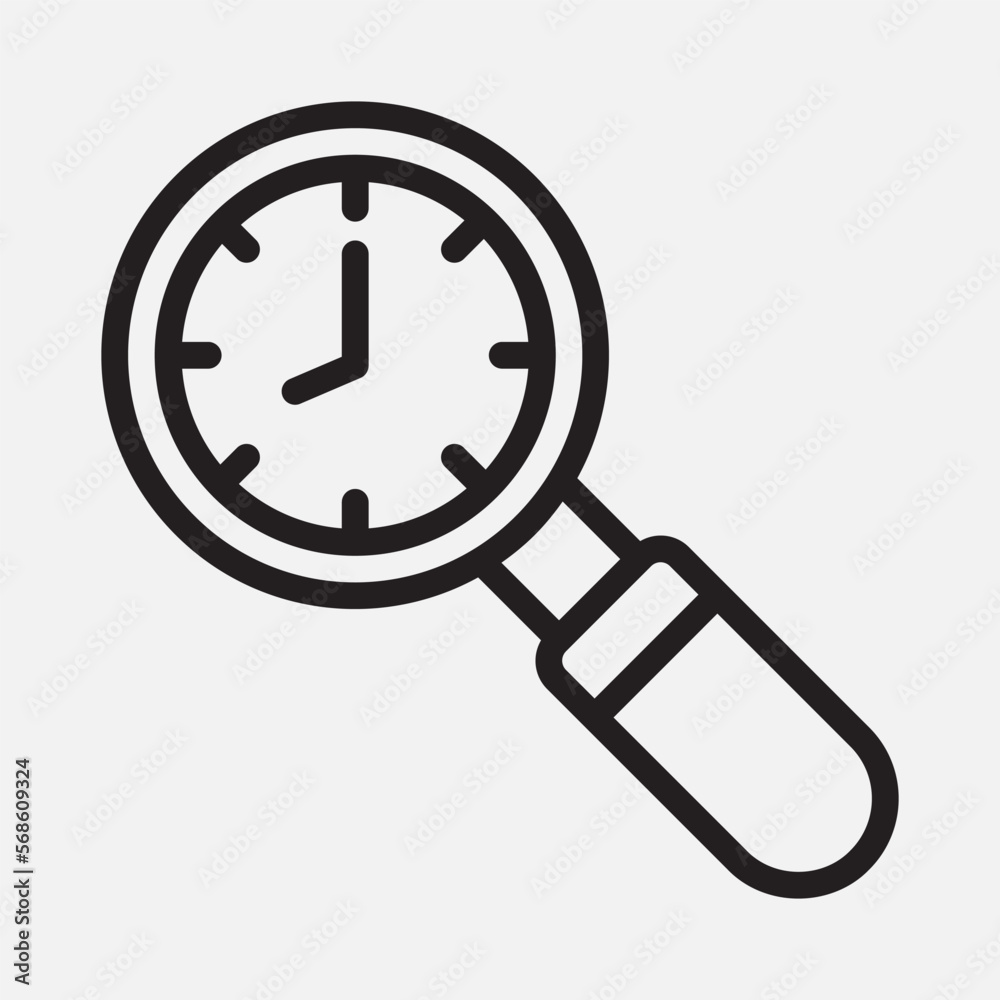 Search time icon in line style, use for website mobile app presentation Search time icon in line style, use for website mobile app presentation