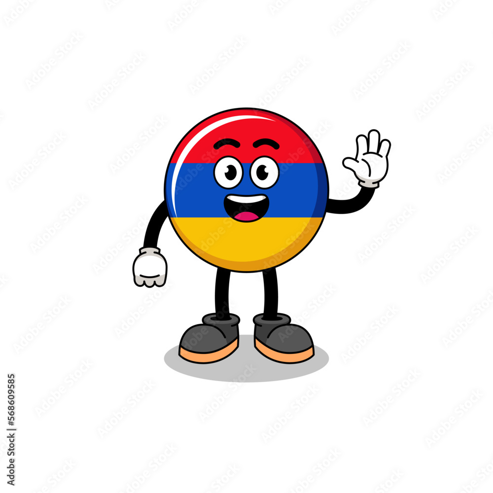 armenia flag cartoon doing wave hand gesture armenia flag cartoon doing wave hand gesture
