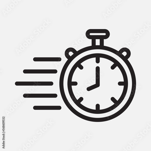 Fast time icon in line style, use for website mobile app presentation