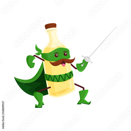 Cartoon tequila, pulque, mezcal superhero defender