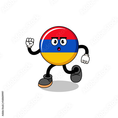 running armenia flag mascot illustration