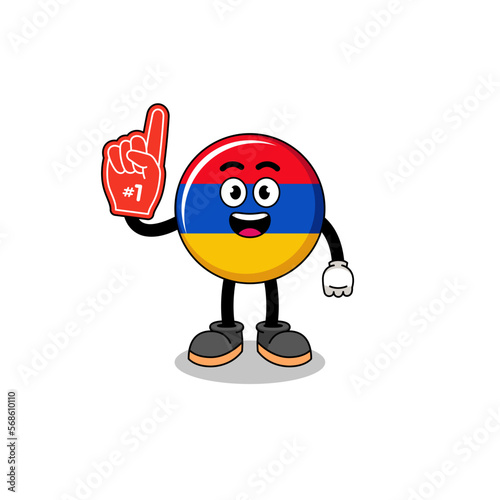 Cartoon mascot of armenia flag number 1 fans
