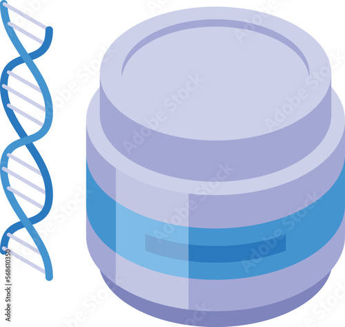 Collagen cream jar icon isometric vector. Skin care. Cosmetic serum