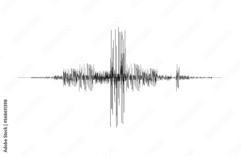 Earthquake seismograph wave, seismic sound record Earthquake seismograph wave, seismic sound record