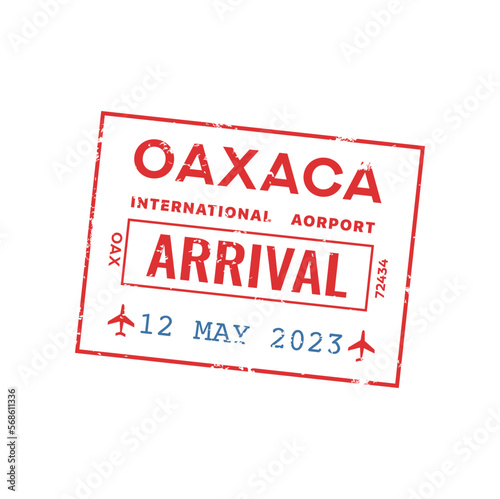 Oaxaca de Juarez passport travel visa stamp icon