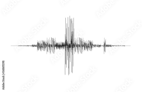 Earthquake seismograph wave, seismic sound record