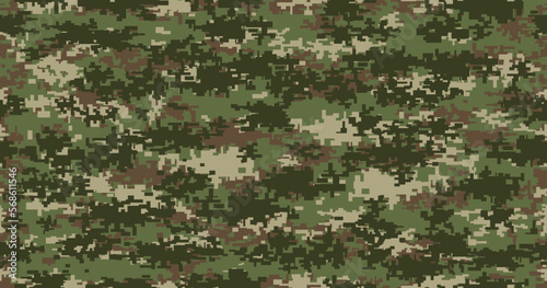 Pixel military camouflage seamless pattern
