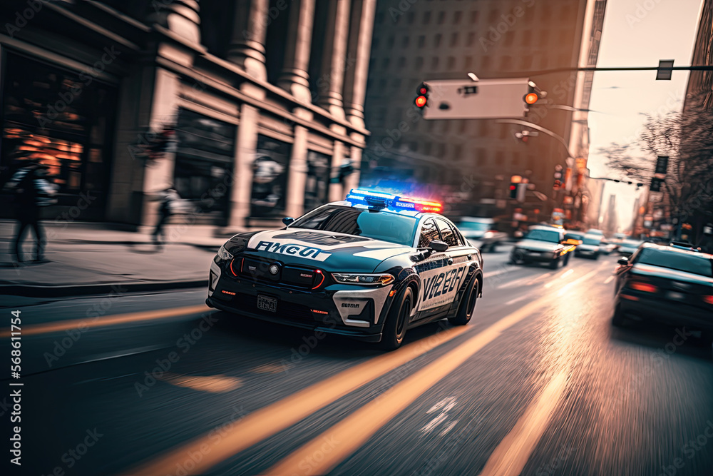 police car generate by AI