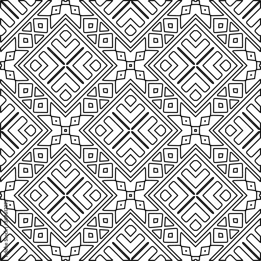 Stylish texture with figures from lines.
Abstract geometric black and white pattern for web page, textures, card, poster, fabric, textile. Monochrome graphic repeating design. Stylish texture with figures from lines.
Abstract geometric black and white pattern for web page, textures, card, poster, fabric, textile. Monochrome graphic repeating design.
