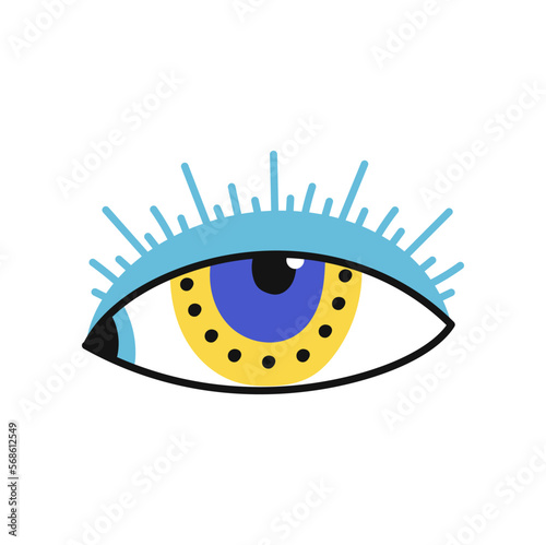 Amulet icon, evil protection magic eye with lashes