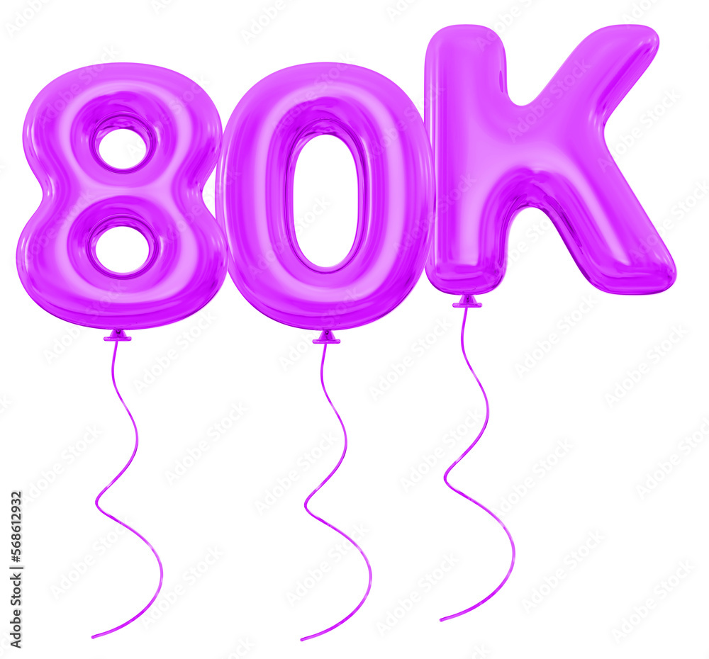 80K Follower Puple Balloons