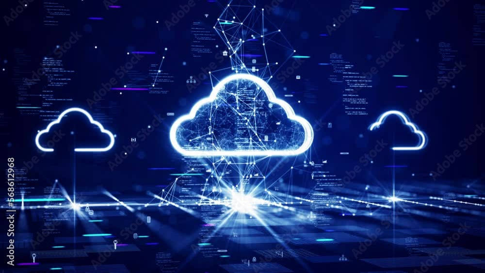 Cloud and edge computing technology concept with cybersecurity data ...