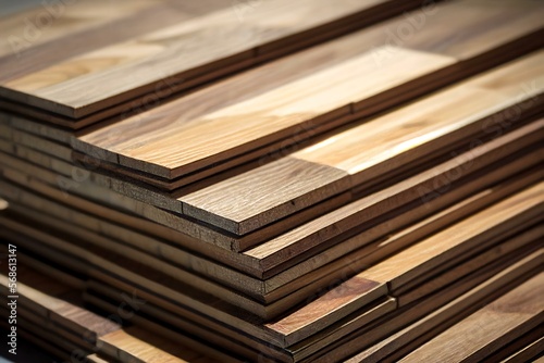 stack of hardwood flooring planks (AI Generated)