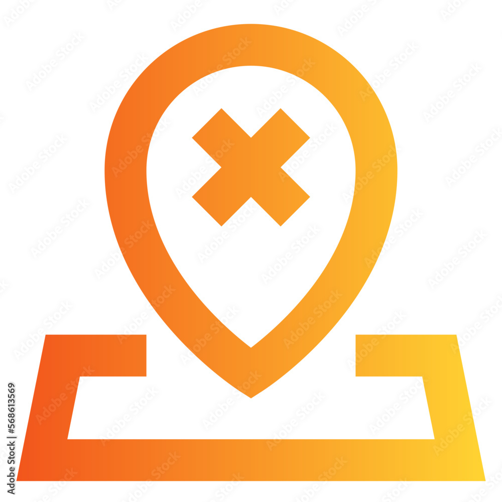Location Cancel gradient icon Location Cancel gradient icon