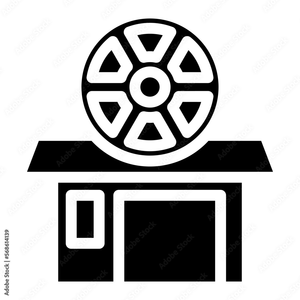 car wheel shop icon or logo isolated sign symbol vector illustration - high quality black style vector icons
