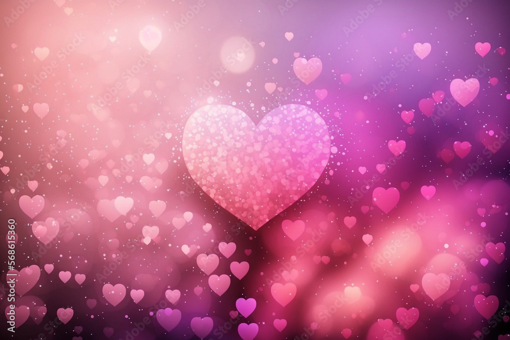 Bring Love to Life with Pink Gradient Heart Shape Confetti for Valentine's Day Generative Ai