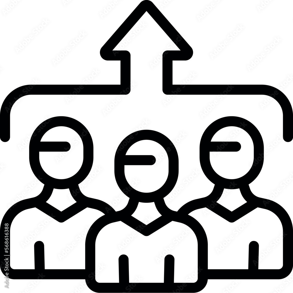 Increase population icon outline vector. Team trend. Social data Stock ...
