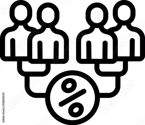 Elder economic balance icon outline vector. Team customer. Graph increase