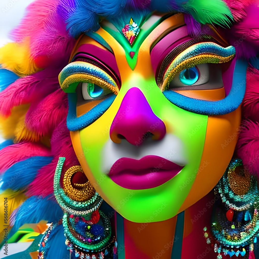 portrait of a person in carnival mask generativa Ai 