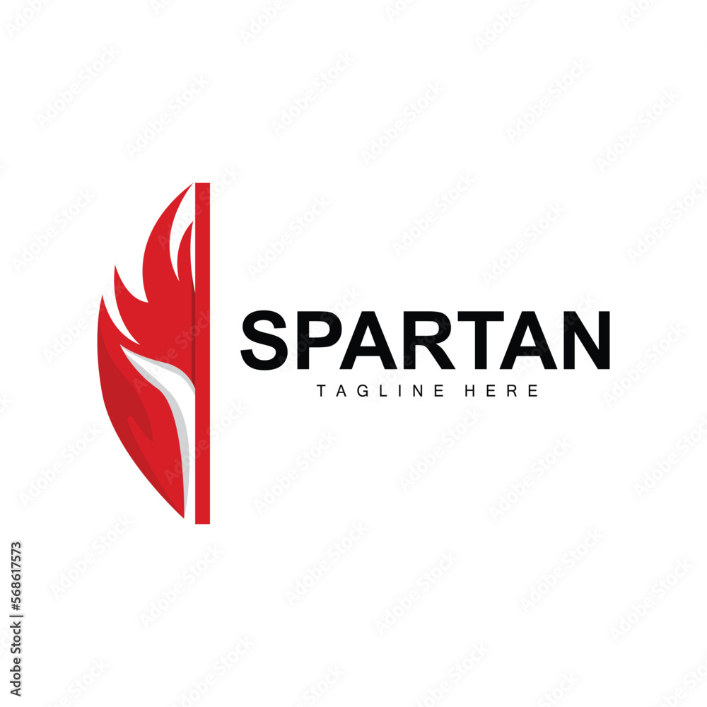 Spartan Logo, War Helmet Suit Vector, Barbarian Armor Icon, Viking, Gym Fit Design, Fitness