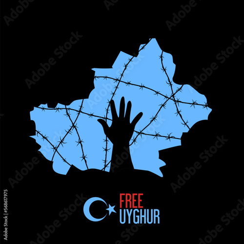 illustration vector of free uyghur perfect for print,banner,poster,etc photo
