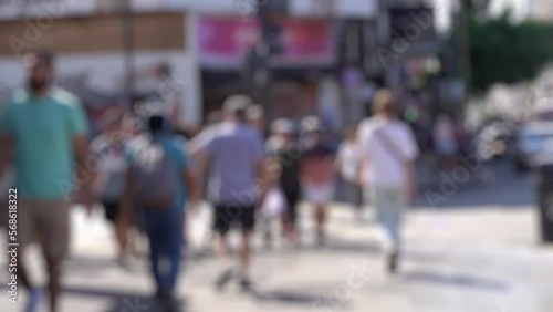 Wallpaper Mural City street with people, blurred background. Society, city life, travel concept. Torontodigital.ca