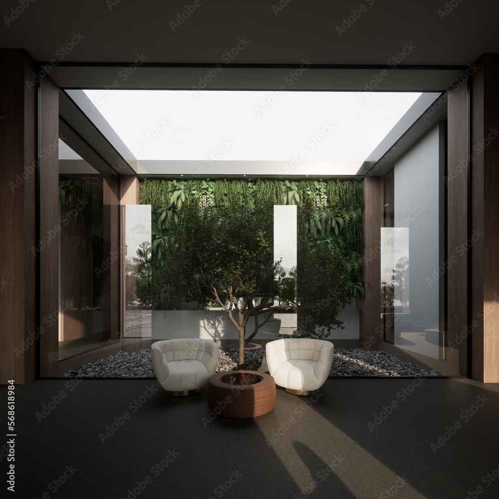 Fototapeta premium 3D Rendering Modern Exterior and Interior Design