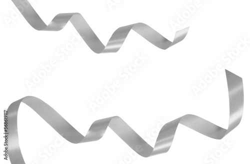 PNG image of silver ribbons on transparent background