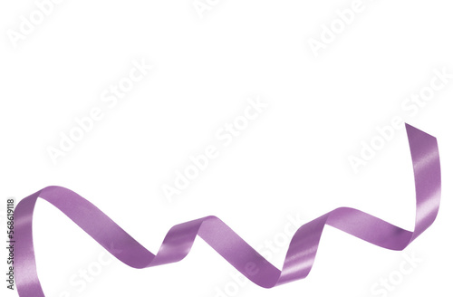 purple ribbon on transparent background, PNG image.
