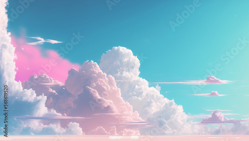 Sweet pastel color beautiful background with copy space graphic illustration. Generative ai.