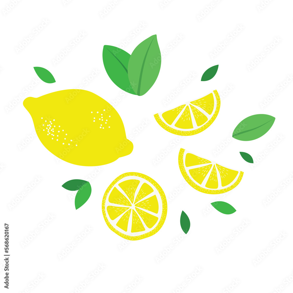 Bright summer lemons. Vector illustration isolated on a white background Bright summer lemons. Vector illustration isolated on a white background