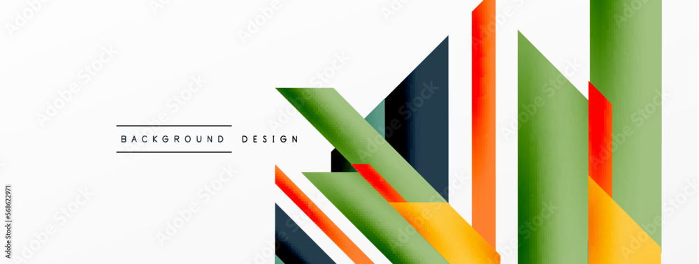 Minimal geometric abstract background. Dynamic 3d lines composition. Trendy techno business template for wallpaper, banner, background or landing Minimal geometric abstract background. Dynamic 3d lines composition. Trendy techno business template for wallpaper, banner, background or landing