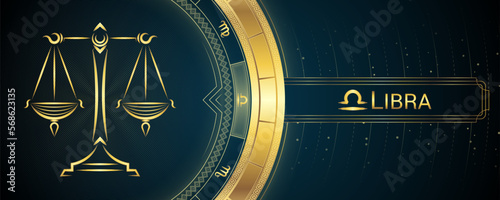 Balance, Scale Libra Zodiac Star Sign, Symbol Background, Horoscope Astrology and Fortune-Telling, Backdrop Banner Tarot-Reading.