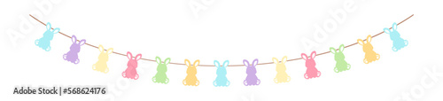 Easter rabbit pastel bunting clipart photo
