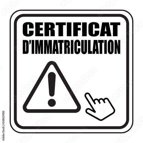Logo certificat d'immatriculation. photo