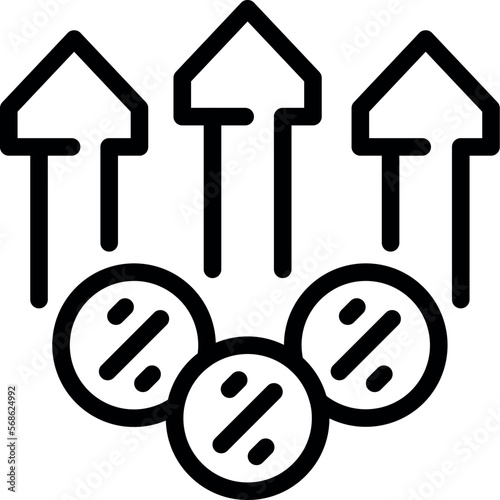 Reward percent icon outline vector. Cash back. Refund pay