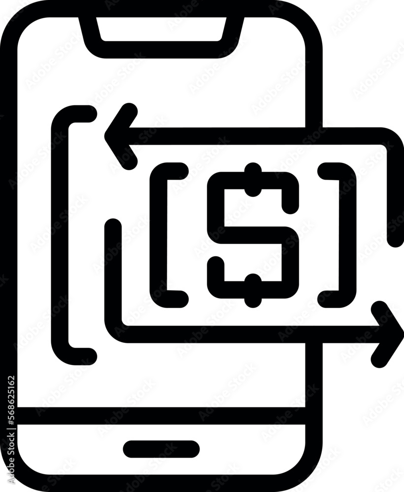 Phone cashback icon outline vector. Cash back. Coin refund Phone cashback icon outline vector. Cash back. Coin refund