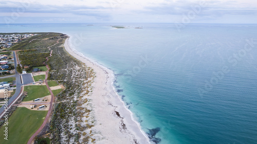 Looking south west towards the islands off the coast of the fishing and tourist town of Jurien Bay, Western Australia