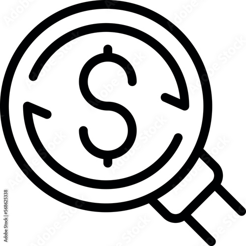 Coin refund icon outline vector. Cash back. Reward pay